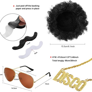 Costume d'Halloween hippie des années 60 et 70, pantalon à paillettes, chemise, haut, pantalon pattes d'éléphant pour <span class=keywords><strong>homme</strong></span>, <span class=keywords><strong>tenue</strong></span> de danse disco brillante pour adulte - Product Image 5