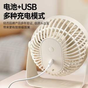ไดมอนด์ มินิเดสก์แฟนพัดลมตั้งโต๊ะแบบพกพาแบบชาร์จไฟได้ USB พัดลมสำนักงานขนาดเล็กพัดลมหอพักพร้อมมอเตอร์ AC และใบพัด ABS - Product Image 4