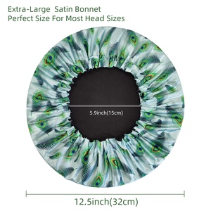 Bán buôn in Reversible bonnets và satin tóc kết thúc tốt đẹp cạnh bọc Mũ ngủ tùy chỉnh dài ban nhạc lụa nắp ca-pô với các mối quan hệ - Product Image 5