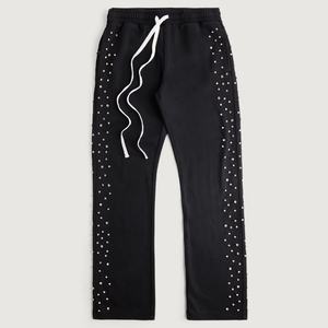 กางเกงวอร์มทรงตรงผ้าคอตตอนหนานุ่มพร้อมเชือกผูกเอว พิมพ์ลายโลโก้ สำหรับผู้ชาย - Product Image 1