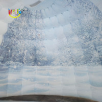 Tente dôme gonflable blanche de Noël personnalisée tente igloo gonflable en forme de flocon de neige