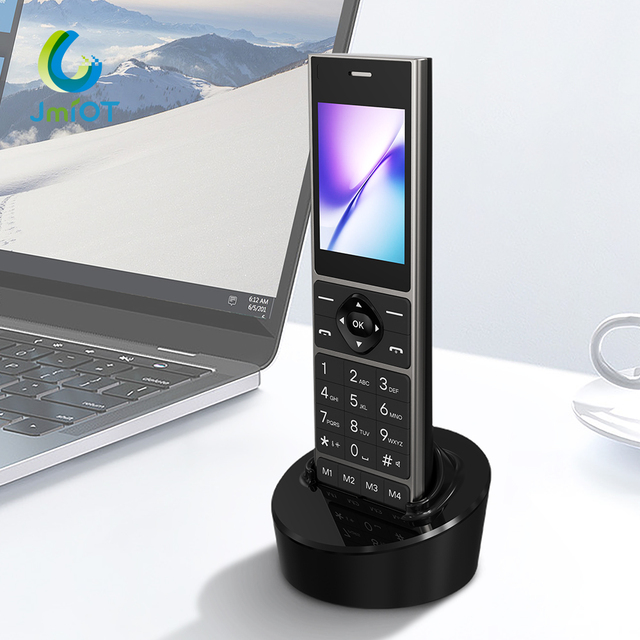 JIMI 2.4 Inch Color Screen Single SIM 4G Cordless Wireless Phone with for & 1000mAh Battery for Home Office Outdoor Use