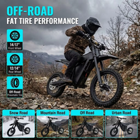 Vélo Électrique Tout-Terrain Adulte OEM avec Moteur Central 48V 1500W, Autonomie 80-90km, Charge Utile 150kg, Expédition en 3 Jours depuis l'Entrepôt Américain - Moto Électrique