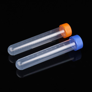 Tubes à centrifuger Hisamori 10 ml à bouchon à vis, fond rond, en plastique, gradués, pour usage en laboratoire - Product Image 1