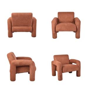 Sillón Moderno de Peluche CARLFORD, Sillón para Sala de Estar, Tapicería Suave, Brazos Curvos, Dormitorio, Salón, Hotel, Decoración del Hogar, Estética - Product Image 4