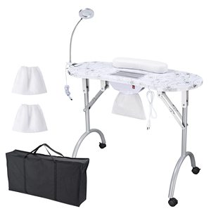 LE New Patterned Nail <b>Table</b> With Light Portable <b>Folding</b> <b>Table</b> With Suction Beauty Salon Manicure <b>Table</b> - Product Image 3
