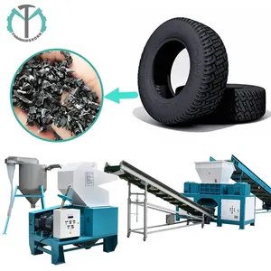 Scrap tyre recycling plant tire rubber granules crusher machine automatic tire recycling line