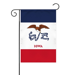 Bandera de Jardín Personalizada de Alta Calidad, 12x18, Doble Cara, Bandera Tricolor de Iowa con Águila, Bandera Promocional para Granja - Product Image 1