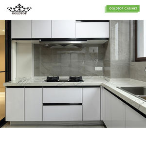 Apartman yenileme ve otel Fit-Outs için cilalı kontrplak tezgah ile GOLDTOP Modern mutfak dolabı - Product Image 2