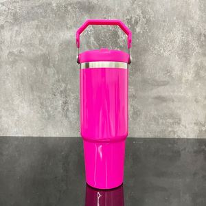 Botella de Agua Deportiva de Acero Inoxidable de 30 oz con Asa, Color Macaron Brillante, Sublimable, Antiderrames, con Pajita Abatible, para Estudiantes - Product Image 2