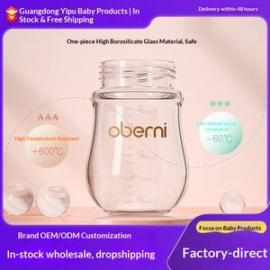 Biberón de Vidrio Oubeni de 150 ml para Recién Nacidos, Boca Ancha, Diseño Arqueado, Patrón Sólido, Anti-Asfixia, Anti-Gases, para Bebés de 0 a 6 Meses - Product Image 3