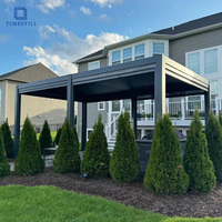 Pérgola independiente de aluminio para patio trasero, espacio exterior para vivir y cenar