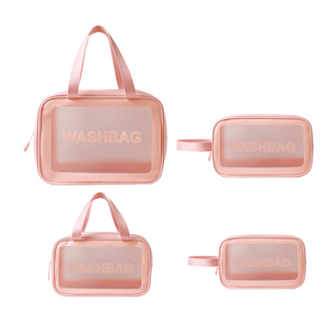 Travel Pvc Cosmetic Bag Waterproof <b>Bath</b> Wash Makeup Bag Large Capacity Transparent Custom Logo - Product Image 1