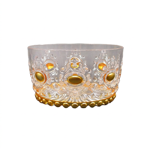 Jack Worth Gold Gemstone Acrylic <b>Bowl</b> 13.6x7.3cm Luxury Fruit Salad <b>Snack</b> Serving Dish - Product Image 1