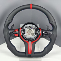 Volant sport en cuir personnalisé avec logo rouge et boutons rouges pour BMW F10 F11 F20 F32 F33 F20 F22 F23 F48 M3 M5 E90 E70