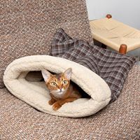 Nouveau Sac de Couchage Hivernal Chaud et Épais Semi-Enveloppant en Polaire Douce pour Chats et Chiens – Niche Douillette Personnalisable pour Animaux de Compagnie – Vente en Gros