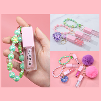 Porte-clés de marque privée Huile pour les lèvres Huile hydratante à changement de couleur Huile pour les lèvres vegan Soin des lèvres Gloss Boule moelleuse