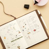 Planificateur minimal couverture de cahier rechargeable couverture de Journal en cuir A5 porte-stylo couverture de protection de cahier en cuir végétalien