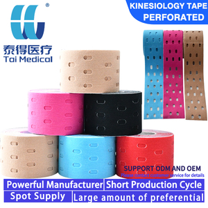 Bande adhésive musculaire en coton perforée découpée sur mesure 5CM*5M, <span class=keywords><strong>bandage</strong></span> athlétique imperméable et respirant pour la thérapie physique et l'exercice - Product Image 1
