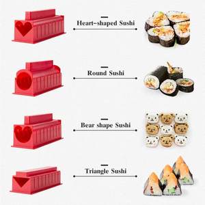 Sushi en plastique fait <span class=keywords><strong>maison</strong></span>, fabricant de Sushi professionnel rouleau bricolage 10 pièces <span class=keywords><strong>facile</strong></span> à nettoyer fourchette à riz rouge - Product Image 4
