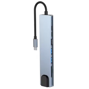 8 trong 1 <span class=keywords><strong>USB</strong></span> Type-C nhôm hỗ trợ TF/PD RJ45 <span class=keywords><strong>USB</strong></span>-C PD OEM Adapter USB3.0 Docking Station <span class=keywords><strong>HUB</strong></span> cho máy tính máy tính xách tay - Product Image 5