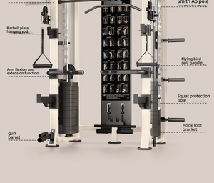 Équipement de musculation professionnel unisexe tout-en-un, machine de fitness multifonctionnelle, machine Smith, cadre de musculation en acier - Product Image 5