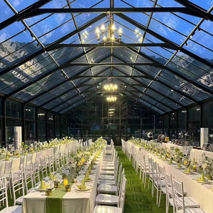 Tente de patio d'exposition de mariage en verre résistant d'extérieur 20x20 40x20 20x40 grand blanc - Product Image 1