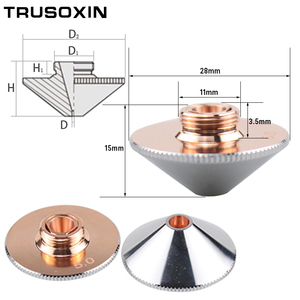 หัวตัดเลเซอร์ไฟเบอร์แบบสองชั้น ขนาดเส้นผ่านศูนย์กลาง 28 มม. ขนาดรู 1.5/2.0 มม. สำหรับเครื่องตัดเลเซอร์ - Product Image 5