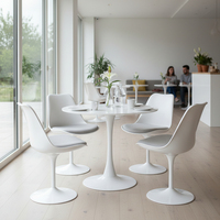 Ensemble table et chaises de salle à manger/négociation confortable 4 places, style Wabi-Sabi, plateau en bois, structure métallique, mobilier moderne pour la maison