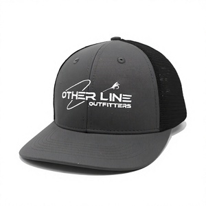 High Quality Outdoor Trucker Mesh <b>Hat</b> 6 Panel Pre Curved Bill Structured Custom Logo Embroidery Patches Label Fishing Cap - Product Image 1