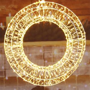 New Design 720L Warm White Copper <b>Wire</b> Metal Wreath Light for Christmas Holiday Party and Garden Decoration - Product Image 1