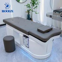 MOOLIN Fauteuil de lavage de cheveux professionnel pour salon de beauté, couleur personnalisable, table de massage thaïlandaise, cuir PU, pour thérapie aquatique légère