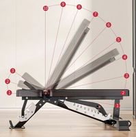 Banc de musculation pliable avec 13 positions réglables et cadre métallique pour usage hôtelier, idéal pour la musculation