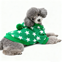 Pull à capuche pour chien Joymay personnalisé en coton et laine de luxe avec motif flocon de neige et étoile, chaud et tricoté pour l'hiver