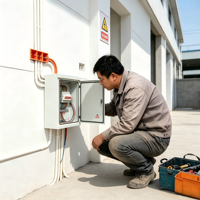 Boîtier de distribution d'alimentation extérieur étanche IP65 mural en acier avec serrure OEM