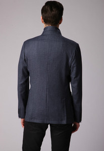 Jas <span class=keywords><strong>Blazer</strong></span> Bisnis Slim Pria Model Terbaru dengan Ritsleting, Bahan Wol Bernapas, Ukuran Besar - Product Image 3