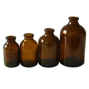 Harga Rendah 20Mm Vial Kaca Dicetak Amber Crimp UNTUK Botol Kaca Injeksi Dicetak Amber Antibiotik.