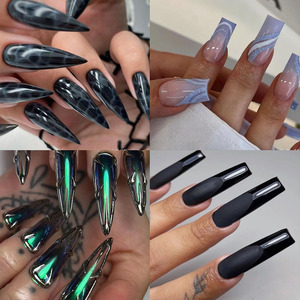 550 <span class=keywords><strong>Uñas</strong></span> Postizas Profesionales Transparentes, Diseño Francés, Cobertura Completa, <span class=keywords><strong>Extra</strong></span> <span class=keywords><strong>Largas</strong></span>, Planas, Cuadradas y Afiladas, <span class=keywords><strong>para</strong></span> <span class=keywords><strong>Uñas</strong></span> Acrílicas - Product Image 2
