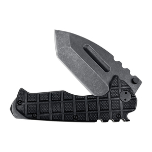 Tùy chỉnh màu đen Stonewash D2 Blade G10 Survival chiến thuật săn bắn dao gấp dao với khung khóa - Product Image 3