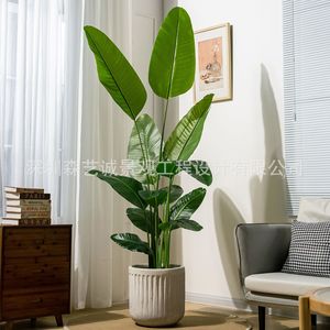 Faux arbre voyageur banane bonsaï intérieur maison ornement PE plante verte en pot oiseau paradis <span class=keywords><strong>pour</strong></span> la décoration - Product Image 4
