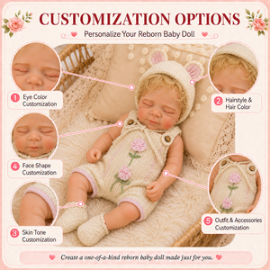 BAkwbwBY Fabricante de Muñecas Bebé Reborn Personalizadas de 12 Pulgadas, Rostro Realista Dormido, Personalización de Piel de Recién Nacido Real - Product Image 6