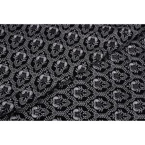 Triloki Black Velvet Abstract Pattern Medium <b>Weight</b> Embroidery <b>Fabric</b> 44 Inches Wide Yard for Wedding Dress Crafting TFAB18-063 - Product Image 3
