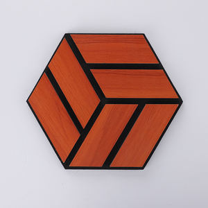 Panneaux acoustiques hexagonaux en fibre de bois au design moderne Panneau mural 3D en PET pour hôtel - Product Image 4