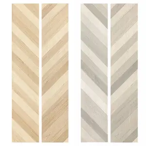 Newest Popular Design Herringbone Pattern 200 × 1000 Wooden Texture Plank Look Floor Ceramic Wood Tile