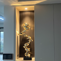 Sculpture abstraite de luxe Fengshui en résine pour la décoration de la maison et de l'hôtel, sculpture abstraite en résine pour le hall, le bureau et la décoration intérieure