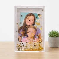 Marco de Fotos Acrílico Instax Mini de 2*3 Pulgadas Personalizado al por Mayor de Fábrica con Líquido de Agua con Purpurina Flotante