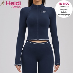 Veste de sport pour femme, nouvelle conception, coupe ajustée, manches longues, coupe-vent, chaude, pour la course à pied et le yoga. - Product Image 1