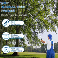 Scie à main télescopique en gros pour le jardinage et la coupe du bois, sécateur pour l'élagage des arbres, scie d'élagage en aluminium, lame de 455 mm, 8 TPI