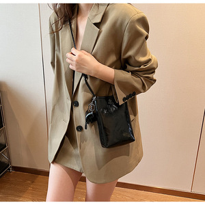 Hot Selling Women's Vertical Phone <b>Bag</b> Vintage Oiled <b>Leather</b> Mini Crossbody Purse <b>Small</b> Shoulder <b>Bag</b> Water Single Button - Product Image 3