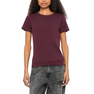 T-shirt Cloud Loom écologique en coton épais ultra doux, uni, à manches courtes, coupe ajustée, pour femme, luxueux, tombé fluide et agréable - Product Image 3